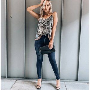 Vici Leopard  sequin Tank Top